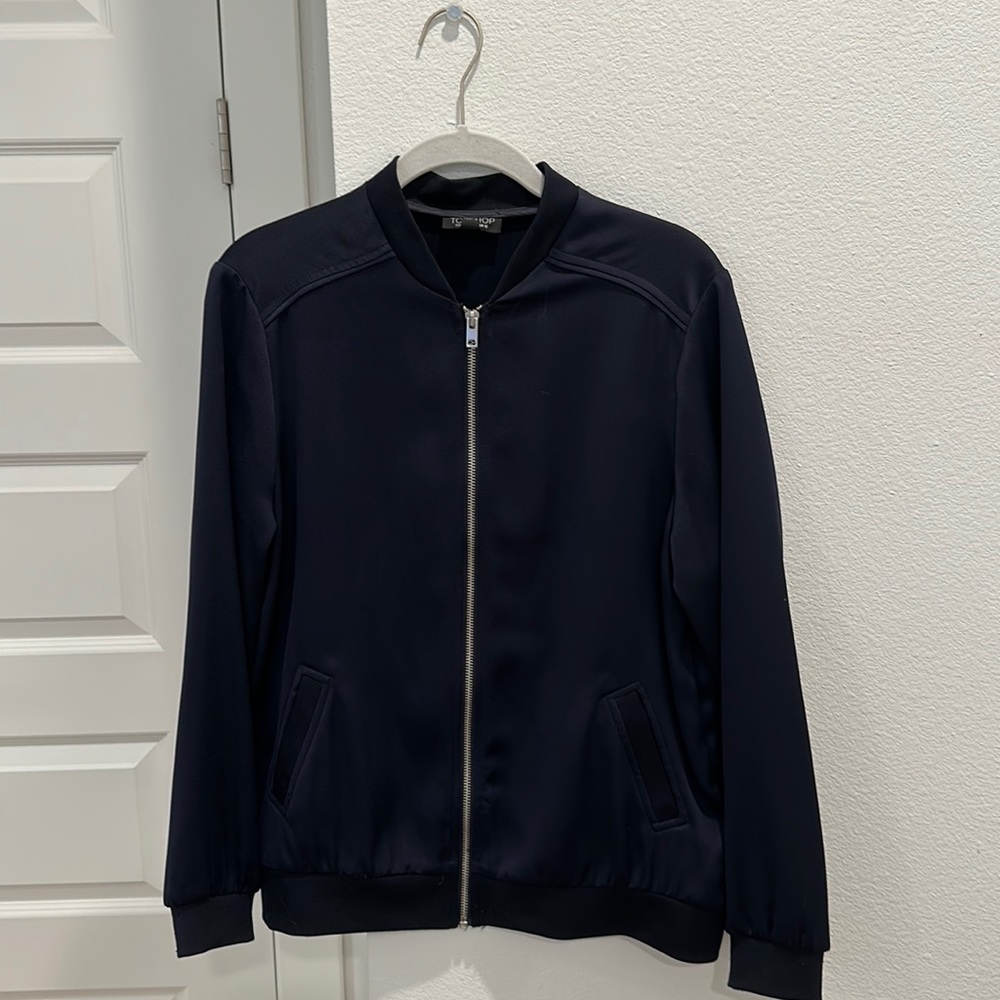 Topshop Navy Blue Bomber